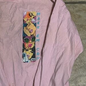 Huf Anime Shirt unisex M  Pink Make Em Cry Skater Punk